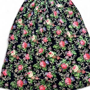 Herman Geist vintage black floral skirt